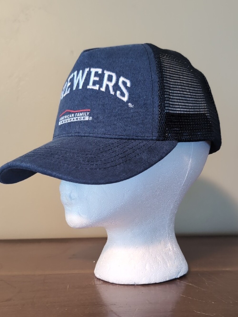 Brewers Trucker Cap with American Family Insurance Logo - Navy - Picture 2 of 8